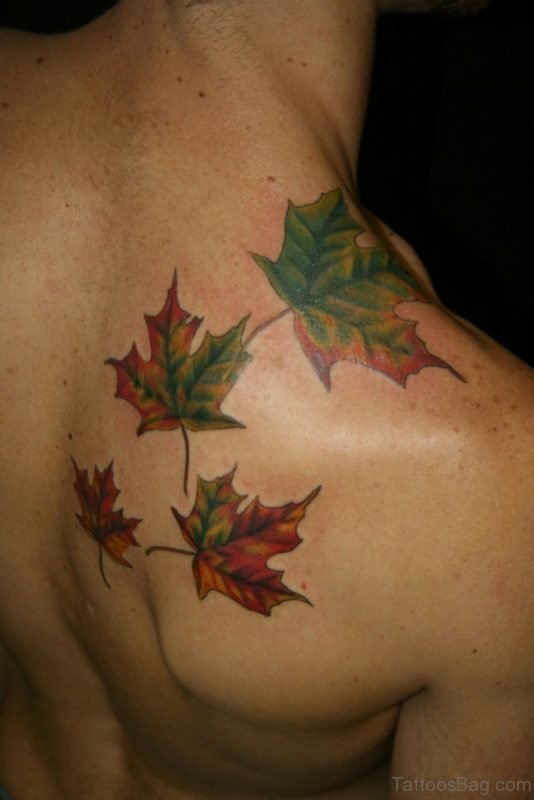 Colored Leaf Tattoo