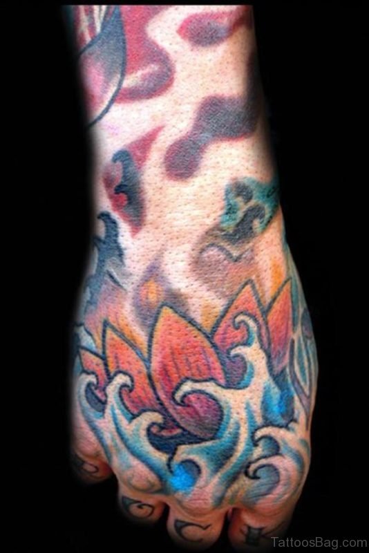 Colored Lotus Tattoo