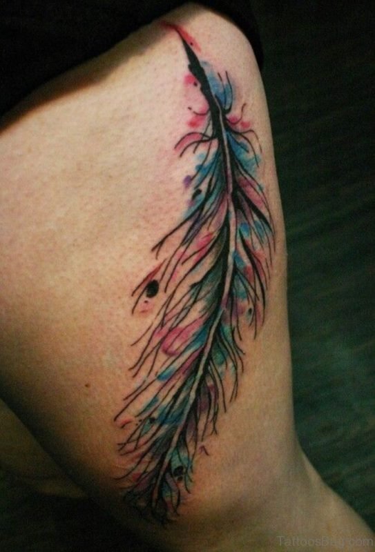 Colored Feather Tattoo