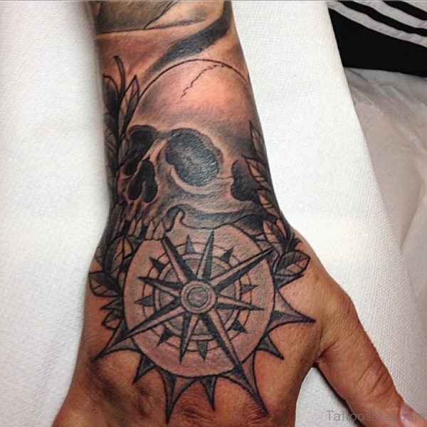 Compass And Skull Tattoo
