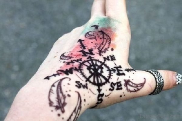 Compass Tattoo On Hand