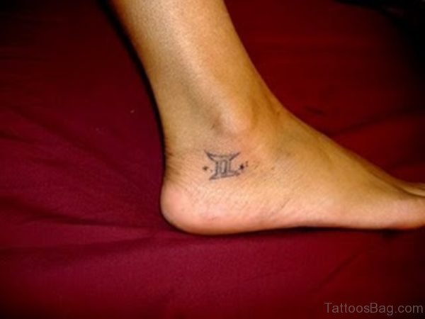 Cool Gemini Tattoo On Ankle