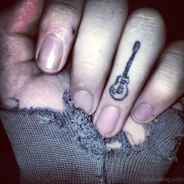Cool Guita Finger Tattoo