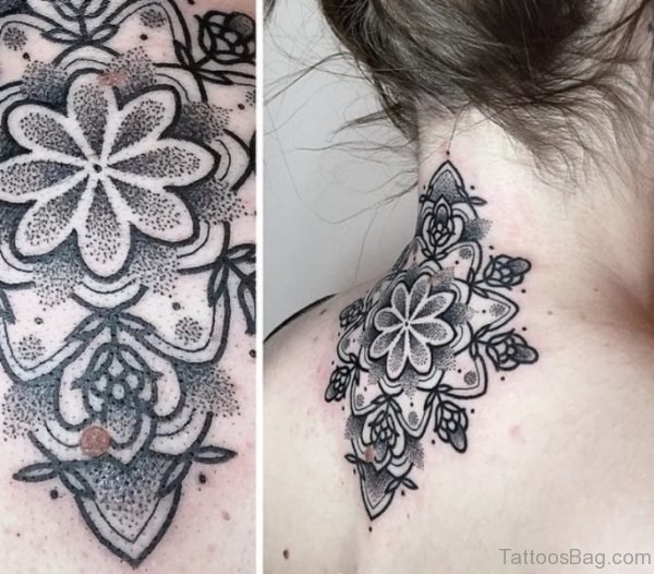 Cool Manadala Neck Tattoo