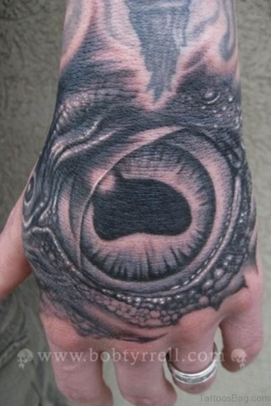 Creepy Eye Hand Tattoo