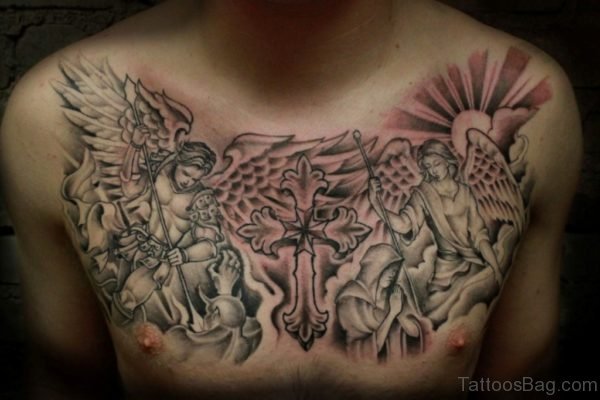 Cross Tattoo Design On Chest