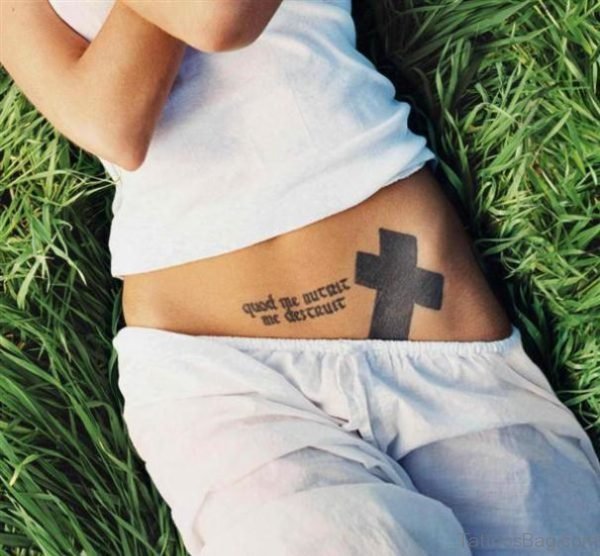 Cross Tattoo Design On Waist TB114SW13