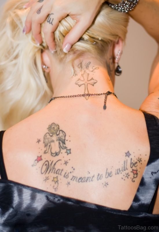Cross Tattoo On Neck