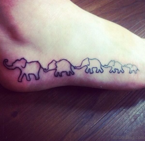 Cute Elephant Tattoo On Foot