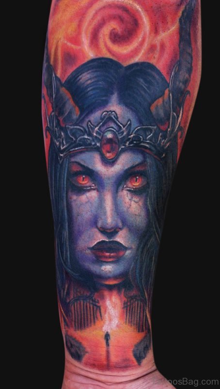 Demon Girl Tattoo On Arm