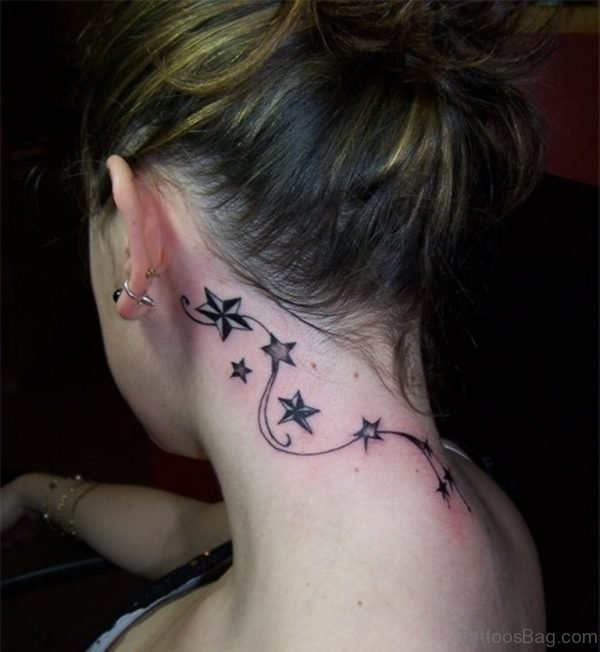 Stars Neck Tattoo