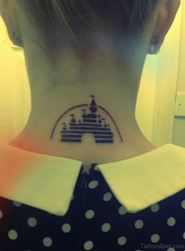 Disney Tattoo On Nape