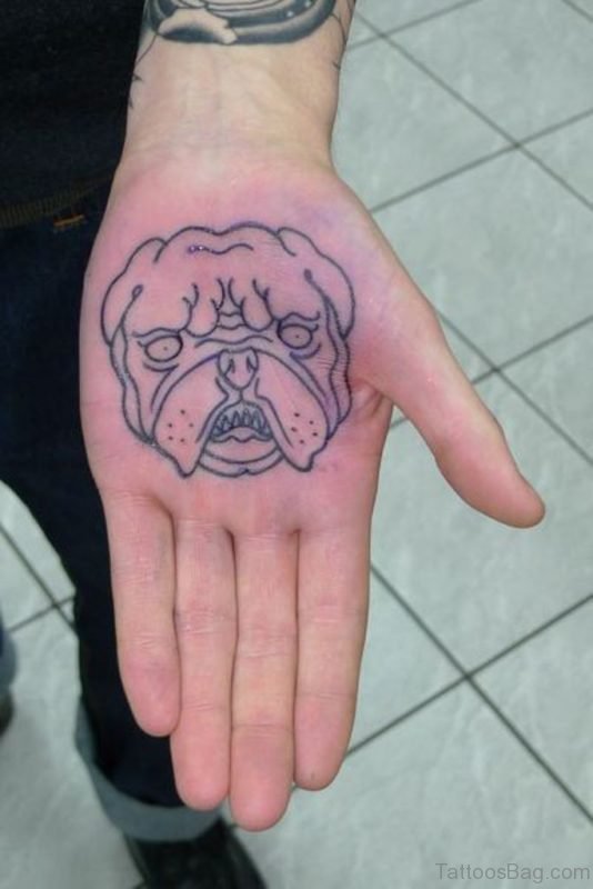 Dog Face Tattoo On Hand