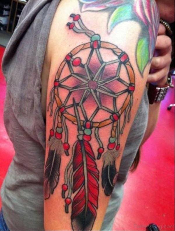 Dreamcatcher Tattoo On Shoulder