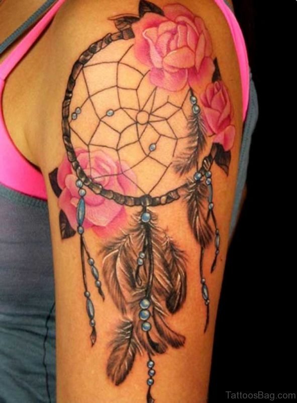 Dreamcatcher Tattoo On Shoulder 