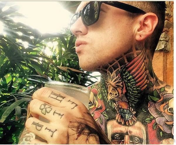 Eagle Tattoo On Neck TB1039