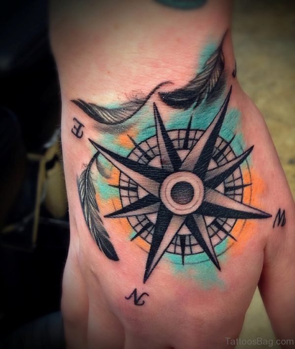 Elegant Compass Tattoo