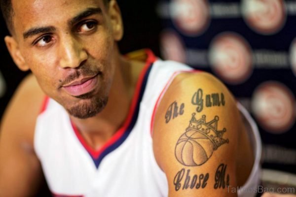 Elegant Crowned Basketball Tattoo Design