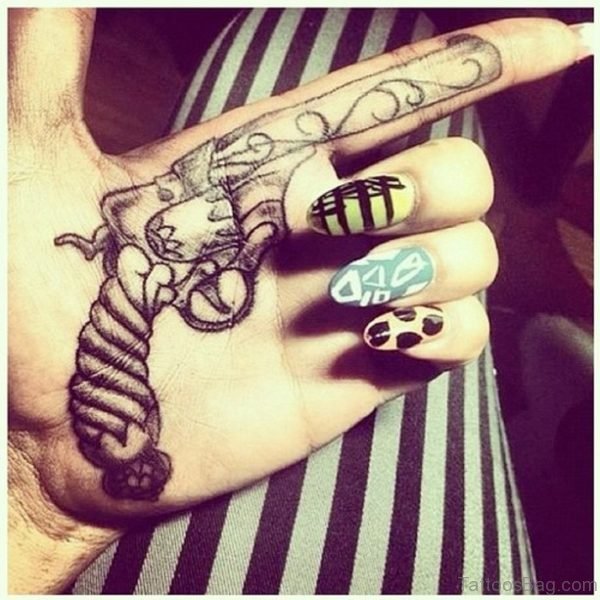Elegant Gun Tattoo
