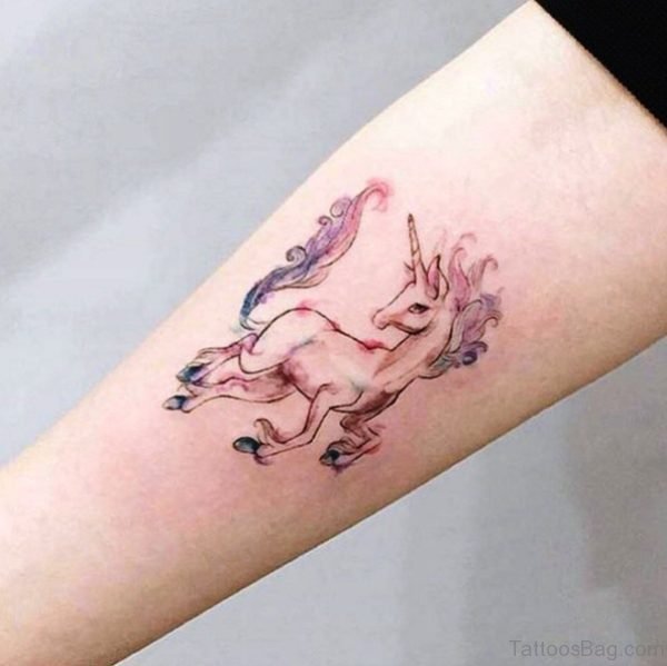 Excellent Unicorn Tattoo On Arm
