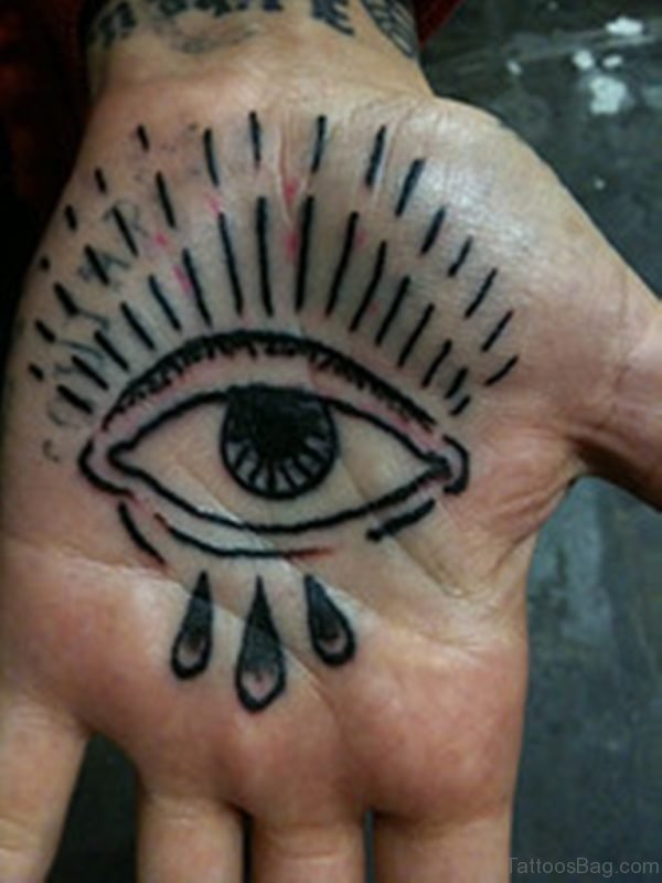 Eye Tattoo On Palm Hand