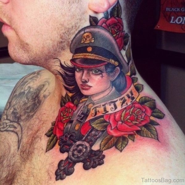Fantastic Neck Tattoo