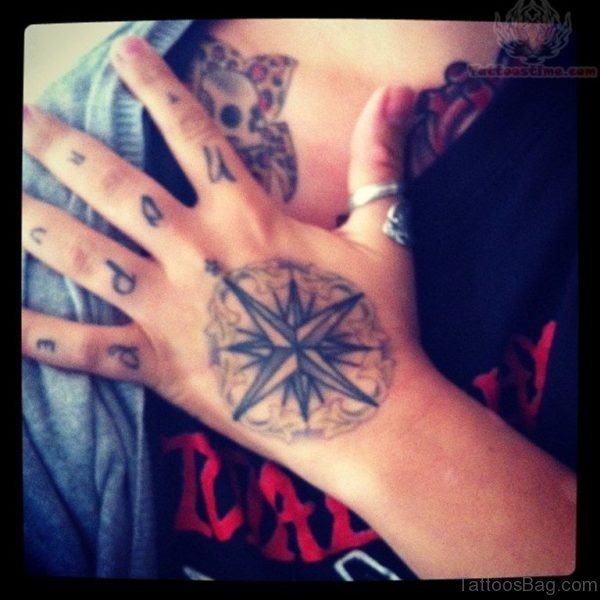 Fabulous Compass Tattoo On Hand