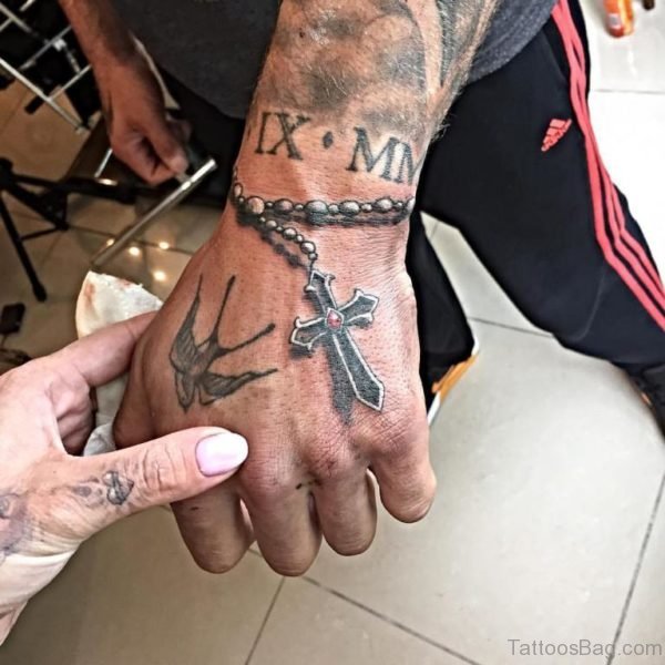 Fabulous Cross Tattoo On Hands