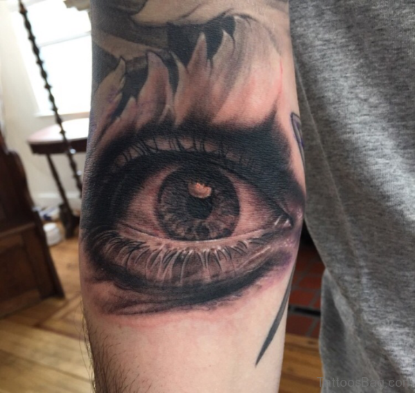 Fancy Eye Tattoo Design For Arm