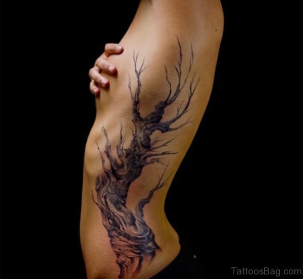 Fantastic Tree Tattoo on Rib