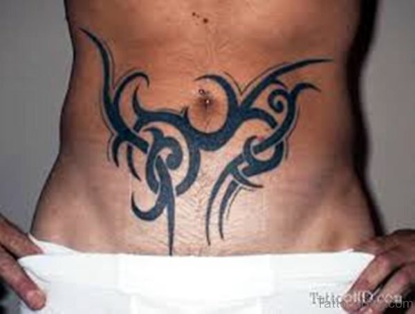 Fantastic Tribal Tattoo On Stomach