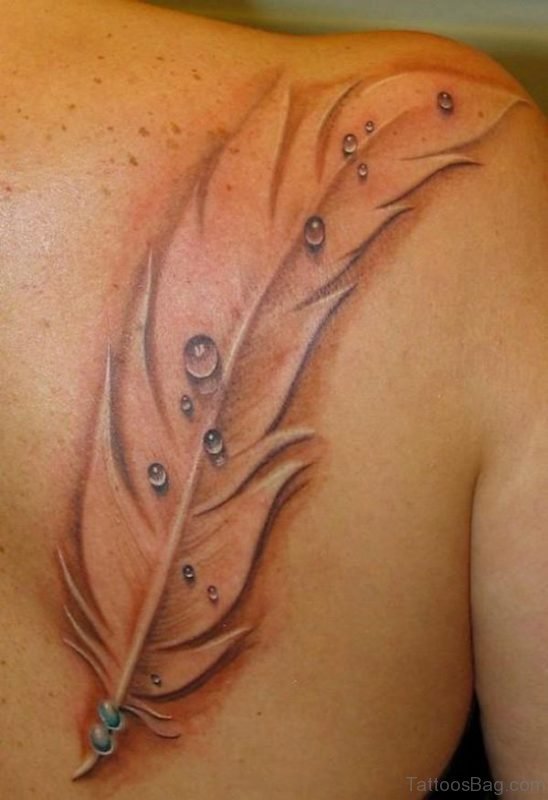 Feather Tattoo On Back 