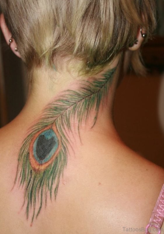 Feather Tattoo On Nape e 1