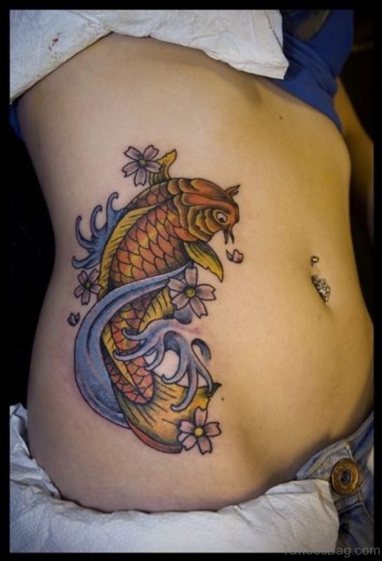 Fish Tattoo On Stomach