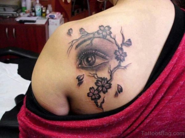 Flower And Eye Tattoo