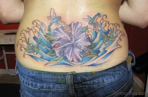 Flower Tattoo Design On Lower Back