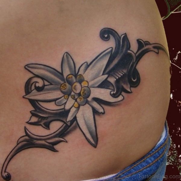 Flower Tattoo Design On Stomach