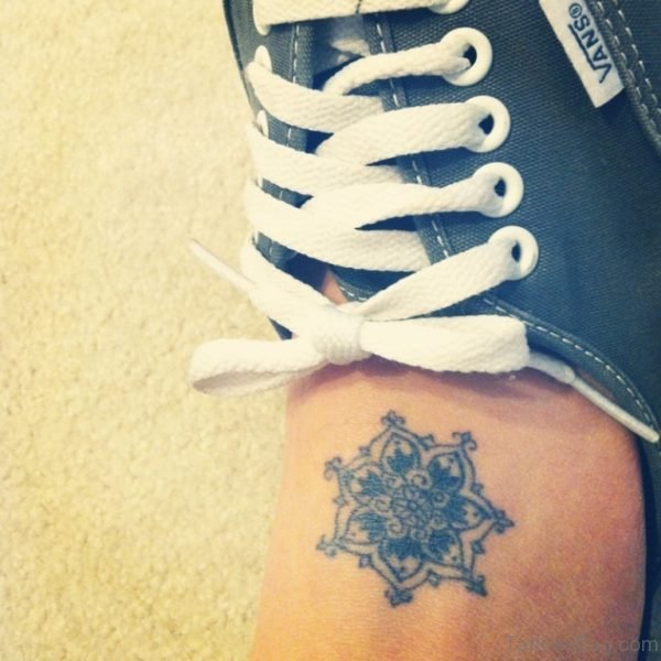 Flower Tattoo On Foot 