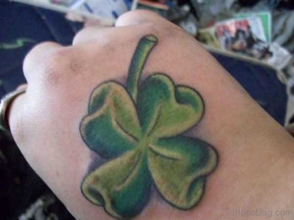 Four Leaf Clover Tattoo On Hand