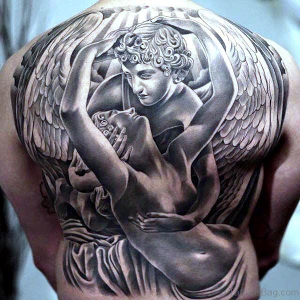 Full Back Archangel Tattoo On Back