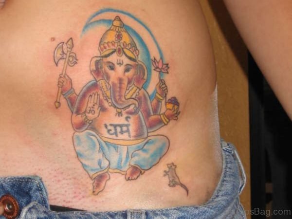 Ganesha Tattoo Design On Waist