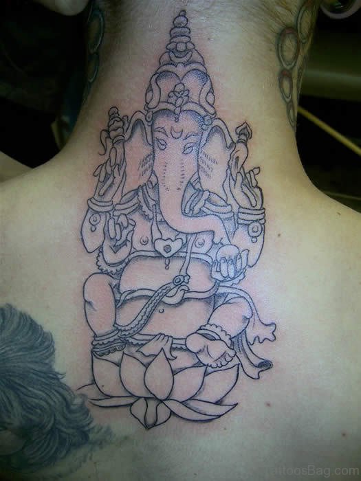 Ganesha Tattoo On Neck