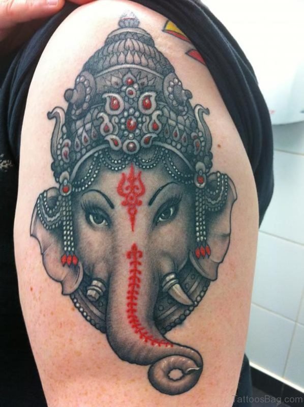 Ganesha Tattoo On Shoulder