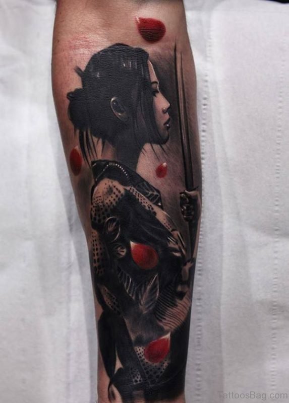 Geisha Tattoo Design On Arm