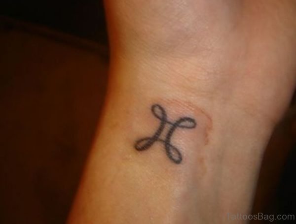 Gemini Zodiac Sign Tattoo On Left Wrist