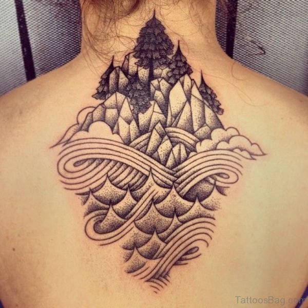 Geometric Tattoo On Nape Image