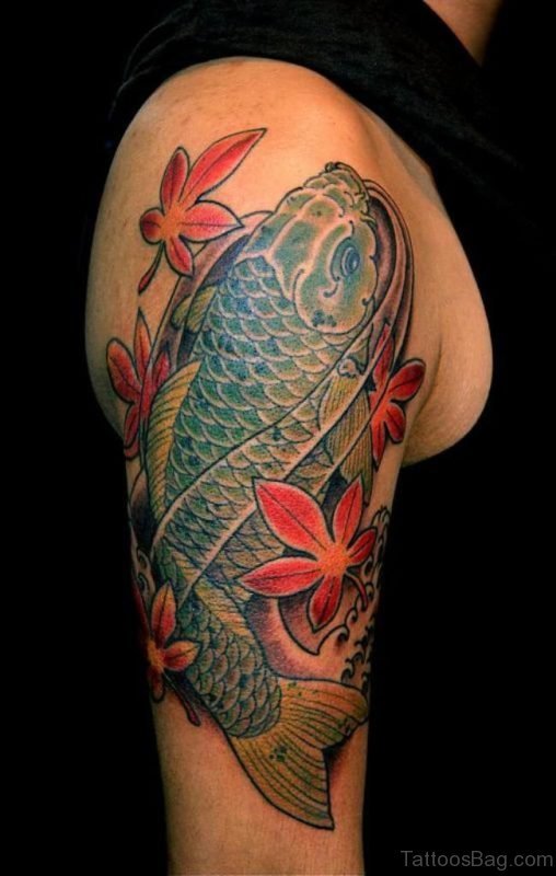 Ginkgo Leaf Tattoo On Right Back