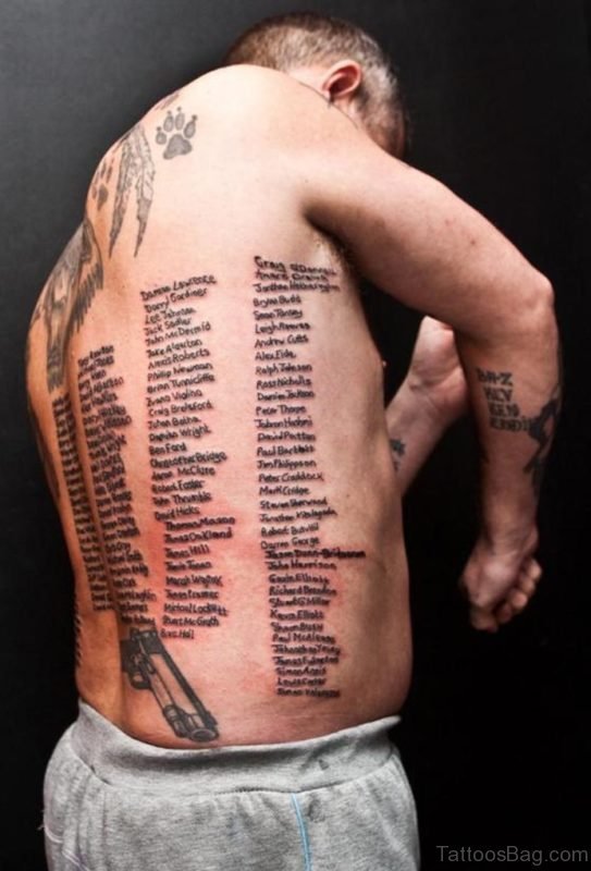 Wording Tattoo On Back