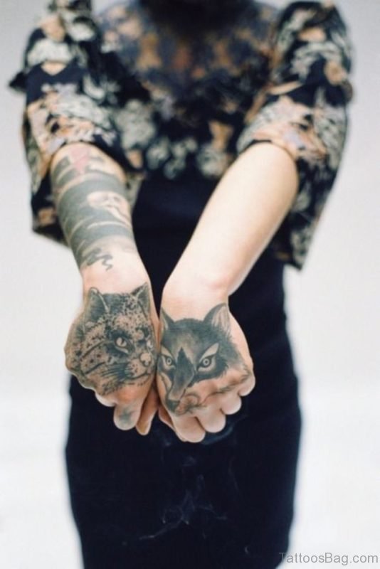 Good Cat Tattoo On Hand