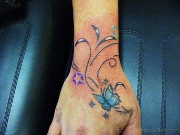 Good Looking Butterfly Tattoo On Hand